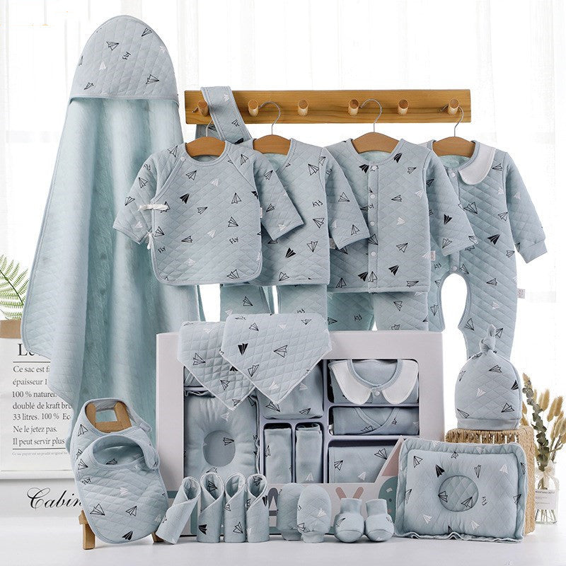 BleuRibbon Baby Cotton Winter Newborn Gift Box, soft and durable essentials, perfect for baby showers and year-round use.