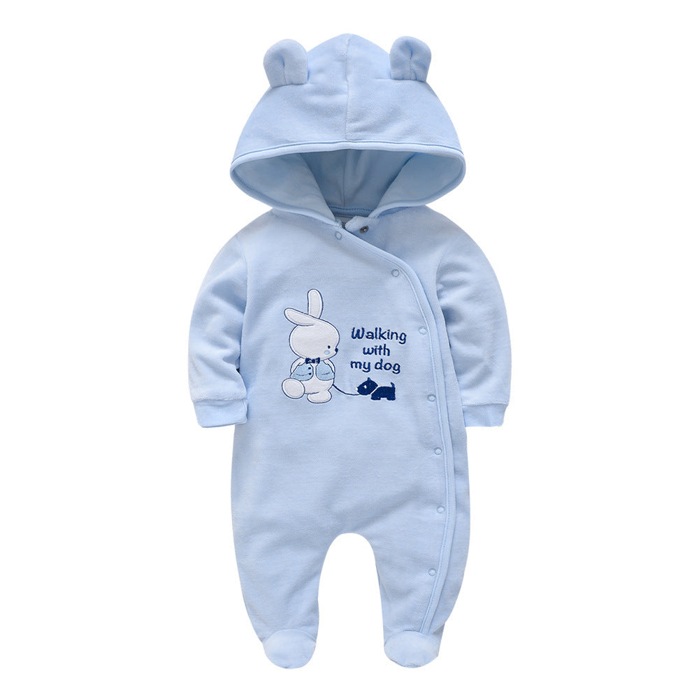 BleuRibbon Baby Cozy Cotton Newborn One-Piece – Soft & Warm Baby Romper