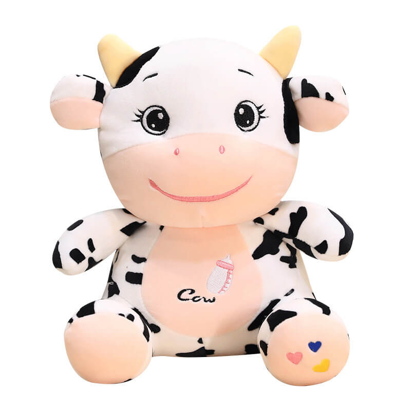 BleuRibbon Baby Cute Baby Cow Plush Toy – Soft, plush toy for babies in 8.66 in and 10.24 in sizes