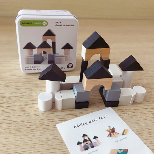 BleuRibbon Baby Early Childhood Cognitive Wooden Puzzle Blocks, compact and eco-friendly.