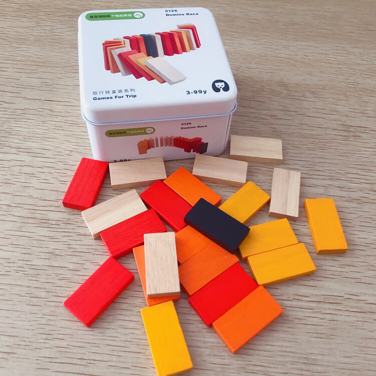 BleuRibbon Baby Early Childhood Cognitive Wooden Puzzle Blocks, compact and eco-friendly.