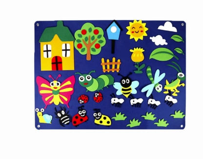 BleuRibbon Baby Felt Play Mat for early education, interactive and eco-friendly in farm and insect styles.