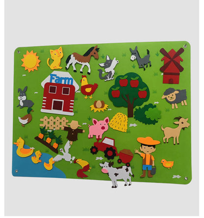 BleuRibbon Baby Felt Play Mat for early education, interactive and eco-friendly in farm and insect styles.