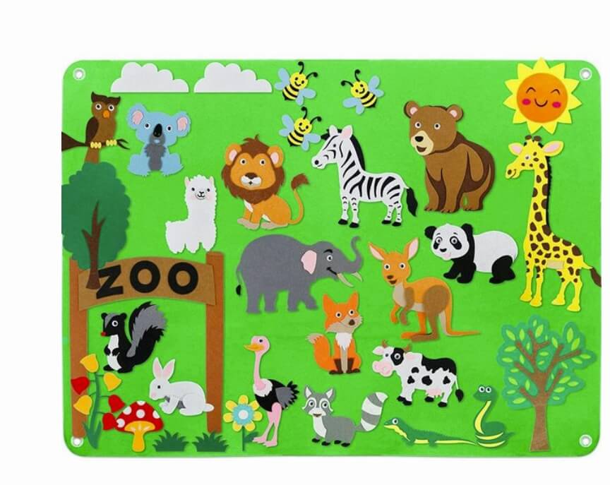 BleuRibbon Baby Felt Play Mat for early education, interactive and eco-friendly in farm and insect styles.