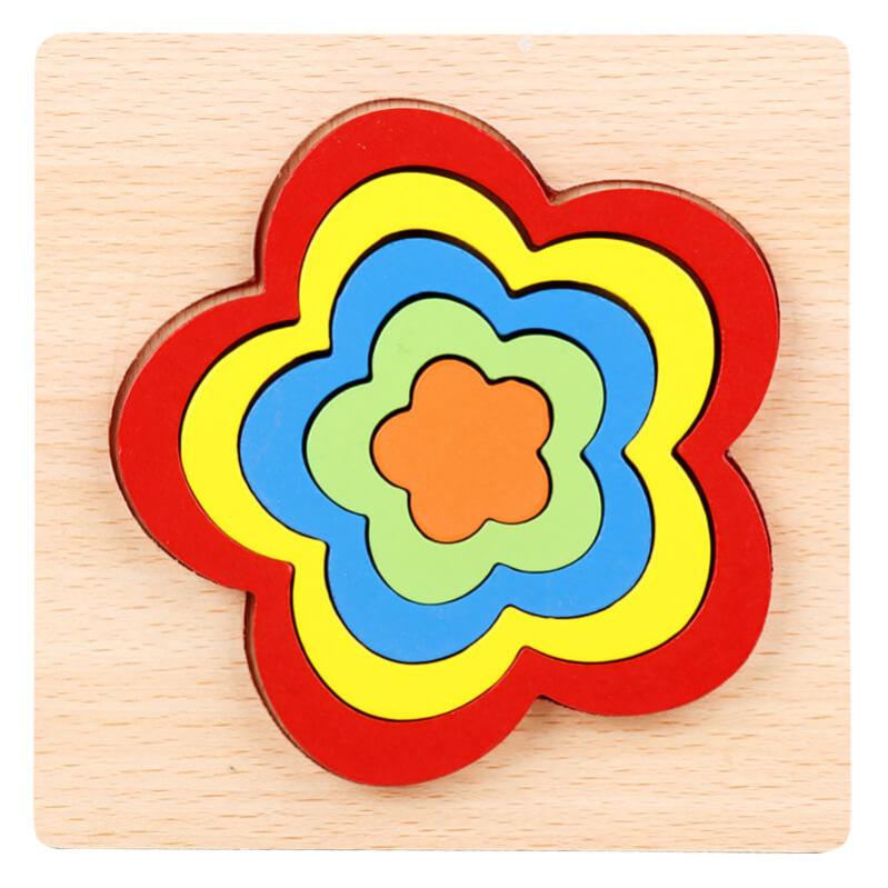 BleuRibbon Baby Geometric Shape Puzzle for cognitive learning, colorful and eco-friendly.