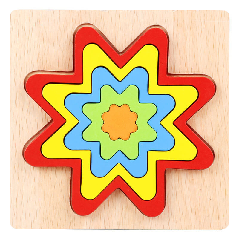 BleuRibbon Baby Geometric Shape Puzzle for cognitive learning, colorful and eco-friendly.