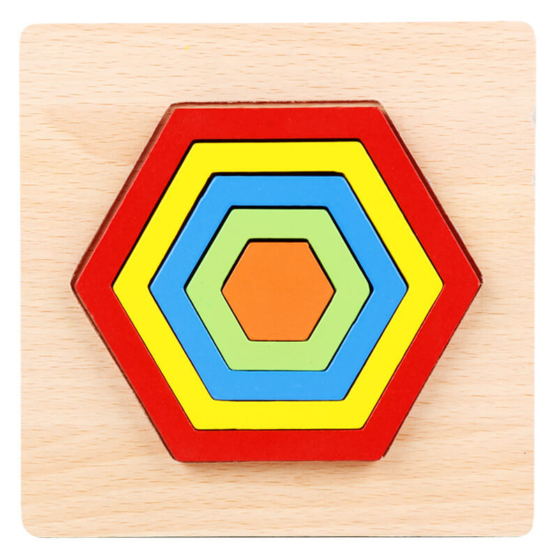 BleuRibbon Baby Geometric Shape Puzzle for cognitive learning, colorful and eco-friendly.