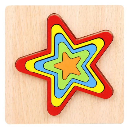 BleuRibbon Baby Geometric Shape Puzzle for cognitive learning, colorful and eco-friendly.