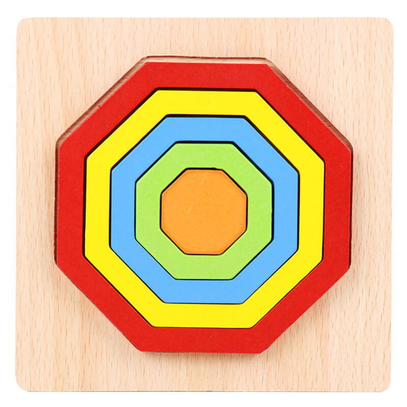 BleuRibbon Baby Geometric Shape Puzzle for cognitive learning, colorful and eco-friendly.