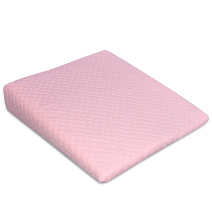 BleuRibbon Baby Memory Foam Slope Pillow, breathable 3D fabric with waterproof lining for comfortable sleep.