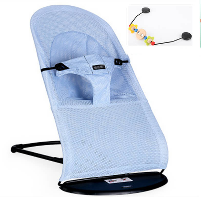 BleuRibbon Baby Newborn Balance Rocking Chair – Soft cotton rocking chair for babies, foldable and portable, 22.8 in x 34.3 in.