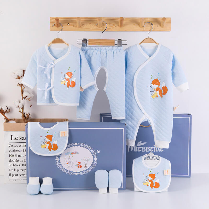 Soft cotton newborn baby suit with cute prints BleuRibbon Baby