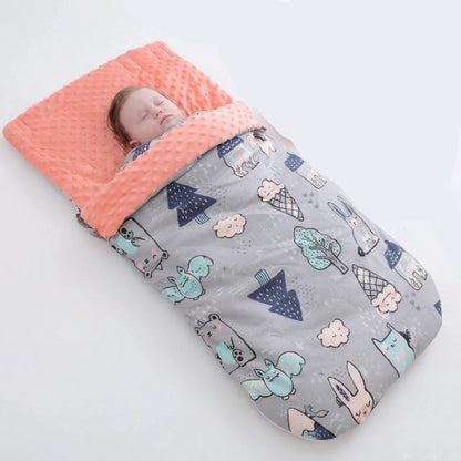 BleuRibbon Baby fleece stroller quilt with hood