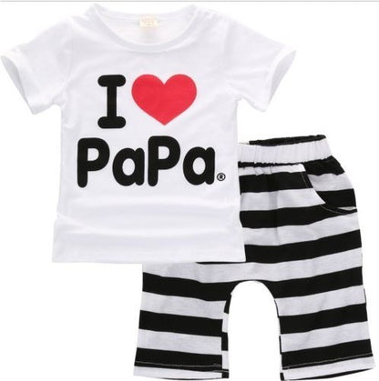 Trendy short-sleeved kids t-shirt set with vibrant prints