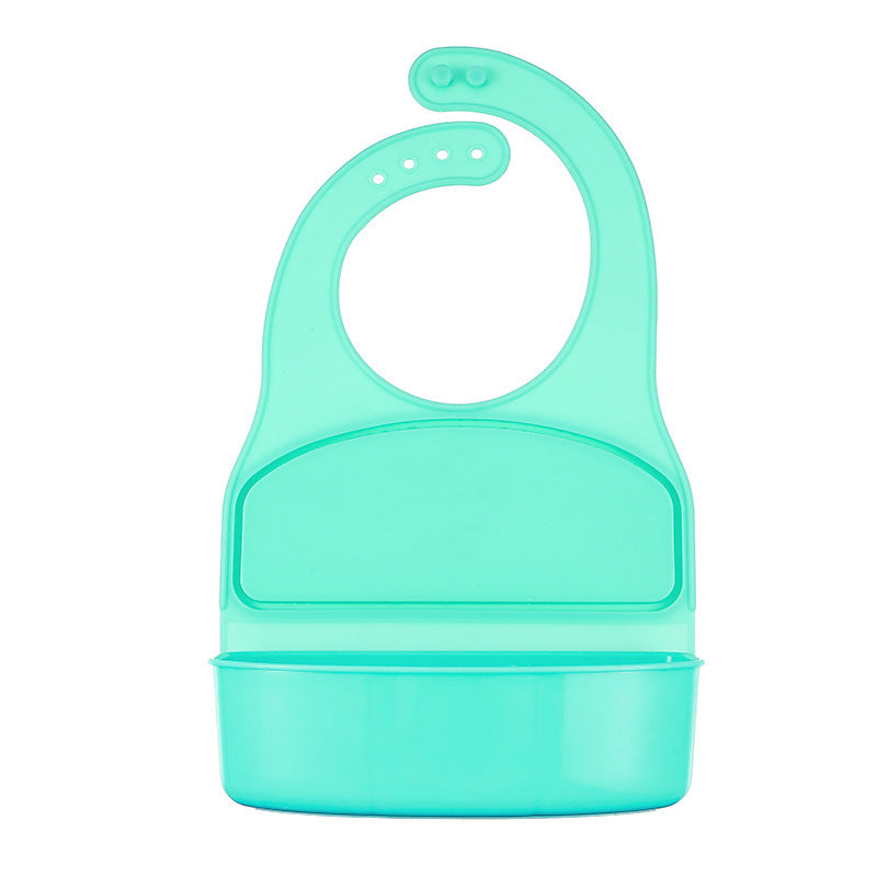 BleuRibbon Baby Waterproof 3D Feeding Bib, soft and adjustable, ideal for babies aged 0-6 years.