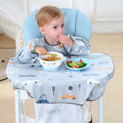 BleuRibbon Baby waterproof bib with full-coverage design. Perfect for feeding & messy play. Soft, breathable & easy to clean.