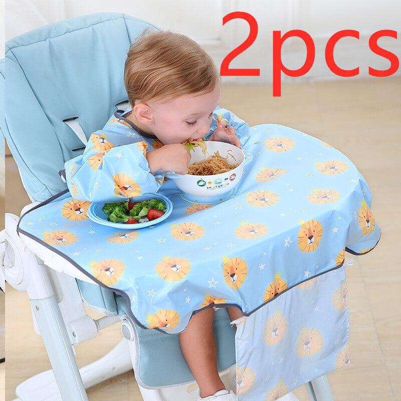 BleuRibbon Baby waterproof bib with full-coverage design. Perfect for feeding & messy play. Soft, breathable & easy to clean.