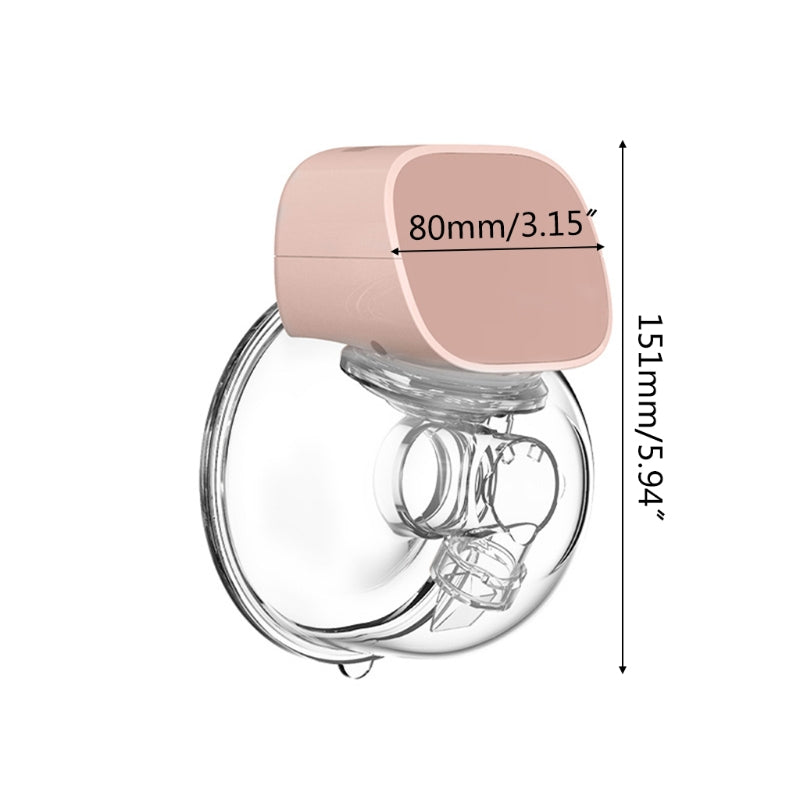 Pink and clear ring-shaped product with measurements on a white background bleu ribbon 