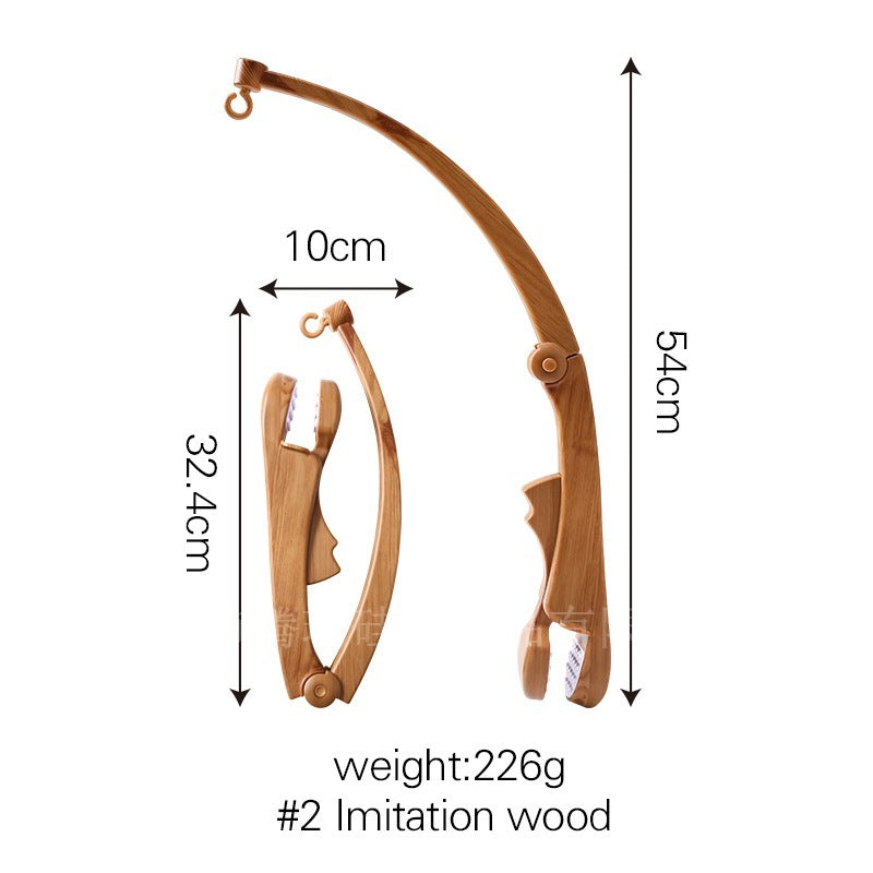 BleuRibbon Baby Wooden Crib Stand made of beech wood, supports bed bells, mosquito nets, and music boxes.