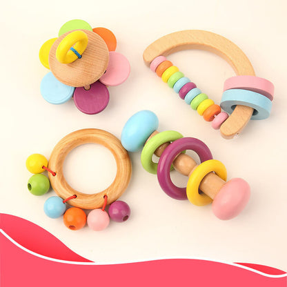 BleuRibbon Baby Wooden Sensory Bells for early childhood education, eco-friendly and safe.