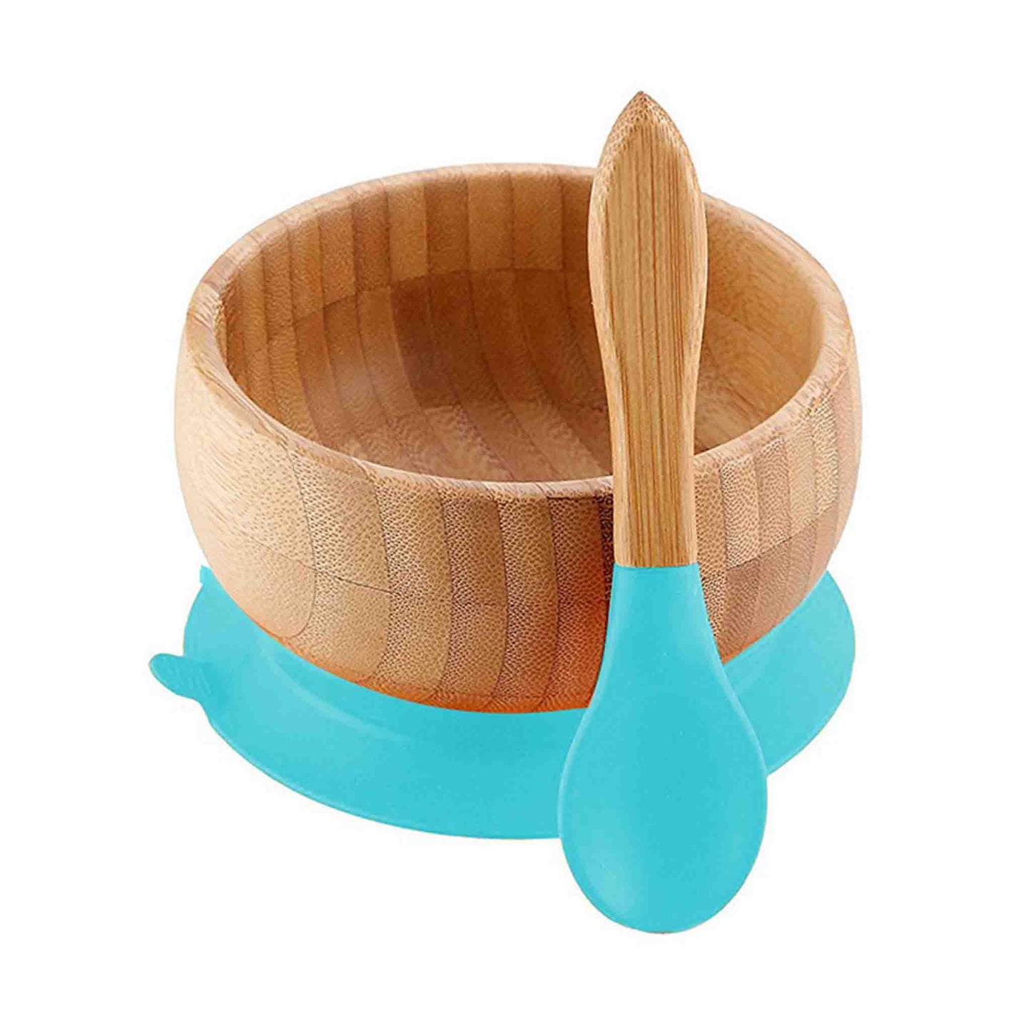 Wooden baby bowl spoon with silicone head Bleuribbon