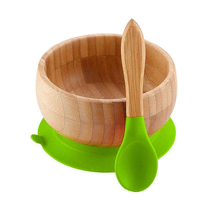 Wooden baby bowl spoon with silicone head Bleuribbon