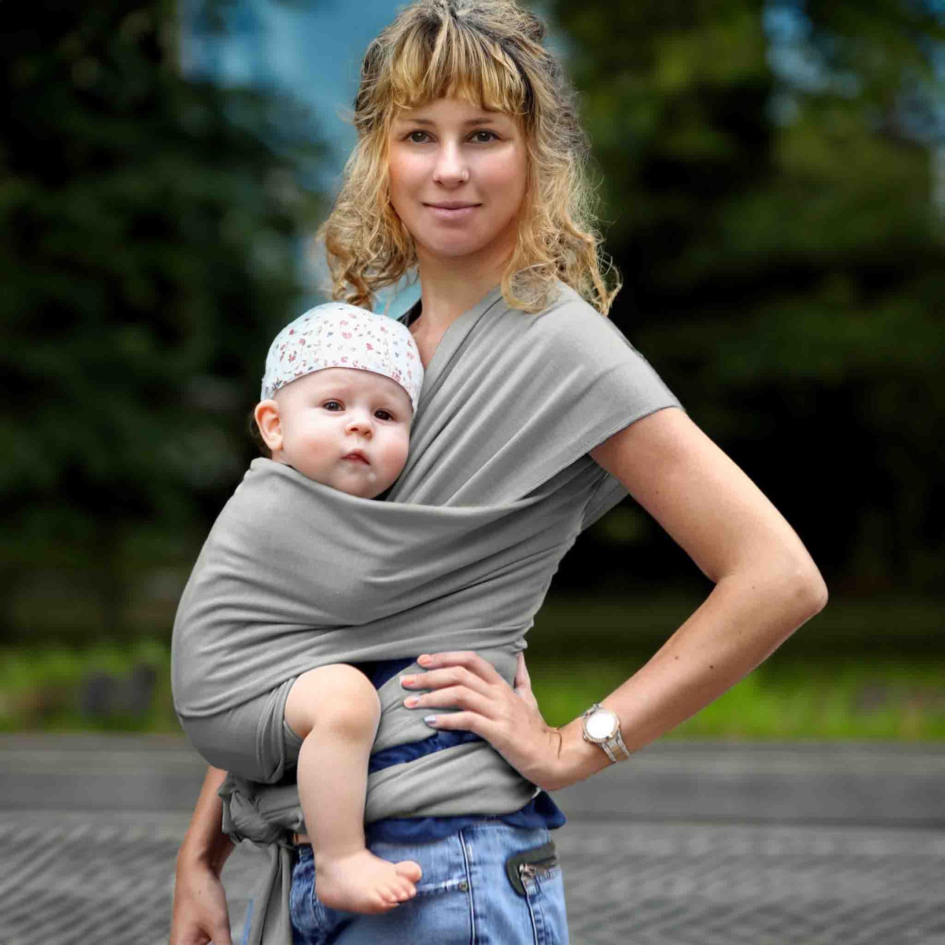 Petite plus size mom baby sling wrap carrier Bleuribbon 